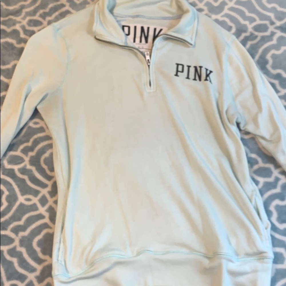 Pink half zip pullover